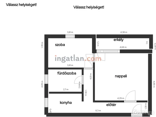 Eladó lakás Veszprém, Egyetemváros 54 nm