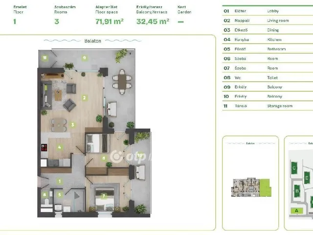 Eladó lakás Balatonszemes 89 nm