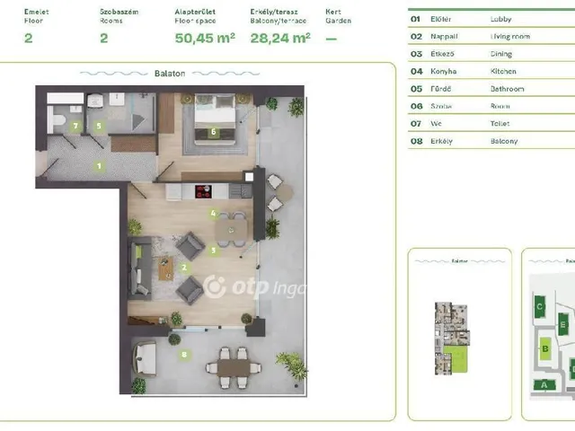 Eladó lakás Balatonszemes 64 nm