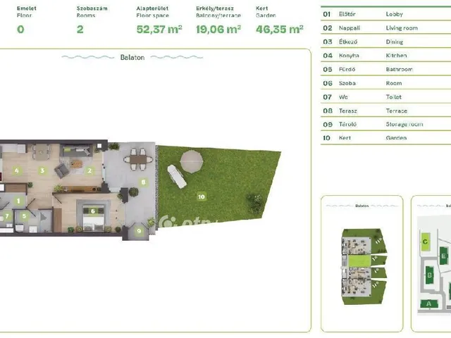 Eladó lakás Balatonszemes 61 nm