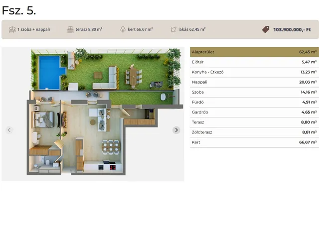 Eladó lakás Debrecen, Postakert 62 nm