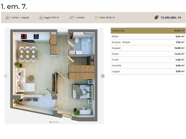 Eladó lakás Debrecen, Postakert 51 nm
