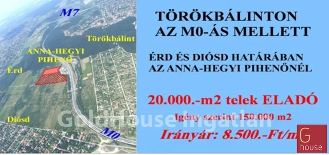 Eladó telek Törökbálint, Anna hegy 20000 nm