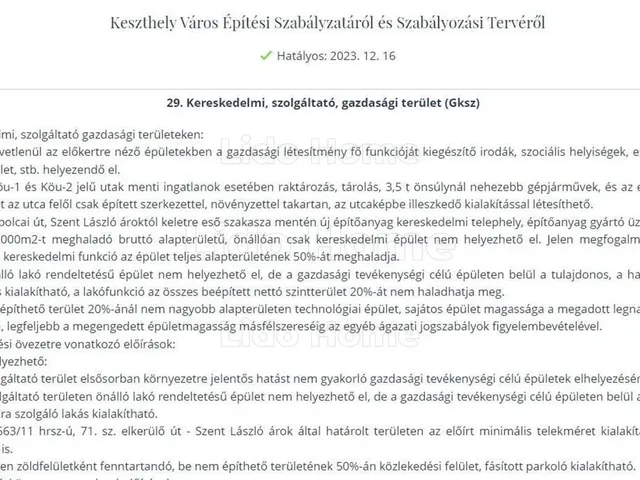 Eladó kereskedelmi és ipari ingatlan Keszthely 2524 nm