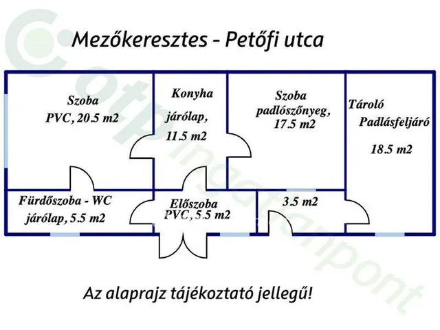 Eladó ház Mezőkeresztes 60 nm
