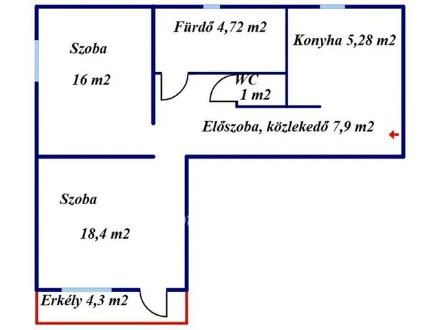Eladó lakás Sajószentpéter 57 nm