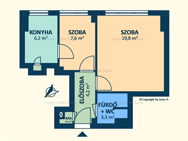 Eladó lakás Budapest XI. kerület, Lágymányos 46 nm