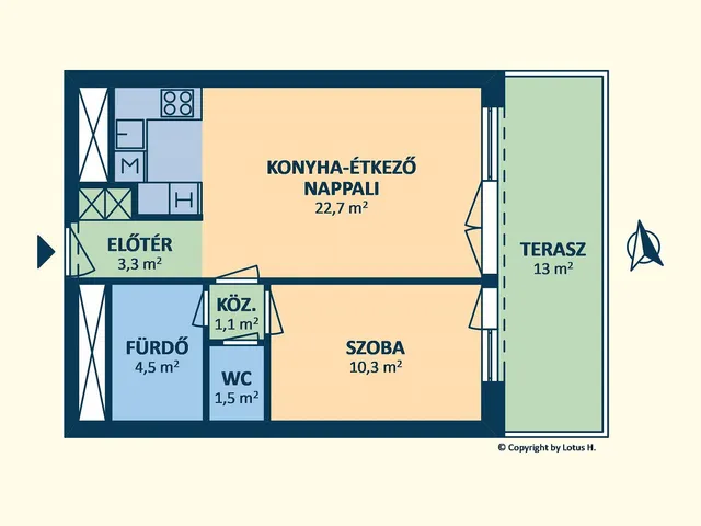 Kiadó lakás Budapest III. kerület, Óbuda, Folyamőr utca 5. 50 nm