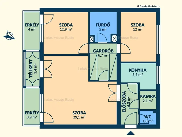 Eladó lakás Budapest II. kerület, Csatárka 80 nm