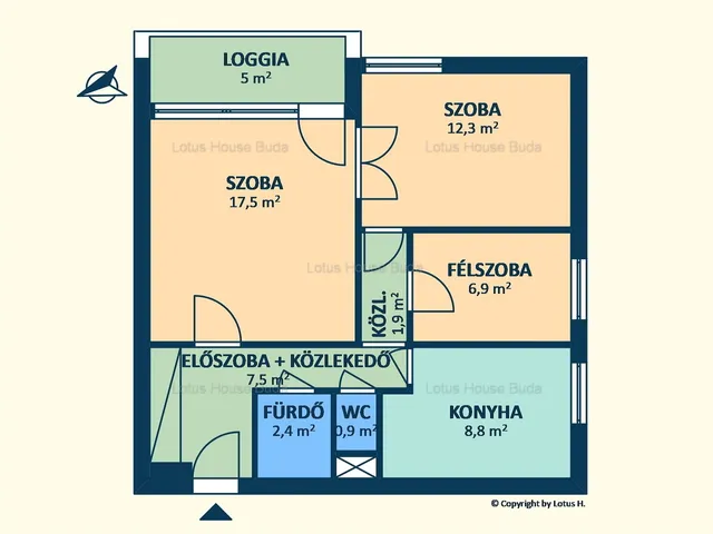 Eladó lakás Budapest XI. kerület, Albertfalva 61 nm