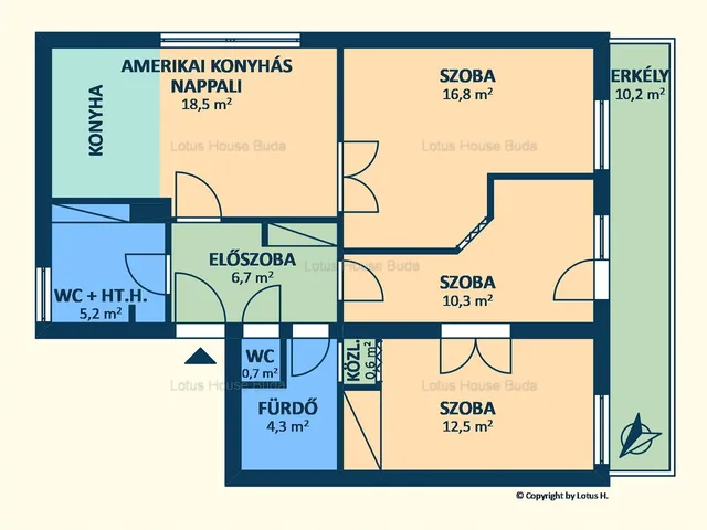 Eladó lakás Budapest II. kerület, Szemlőhegy 86 nm