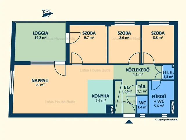 Eladó lakás Budapest XI. kerület, Albertfalva 80 nm