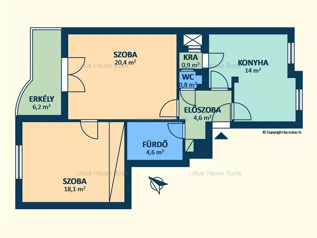 Kiadó lakás Budapest II. kerület, Pasarét 63 nm