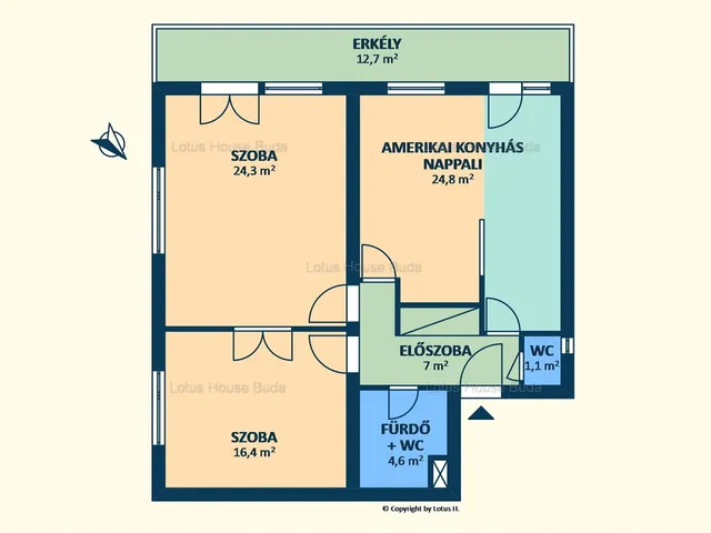 Kiadó lakás Budapest XII. kerület, Németvölgy 76 nm