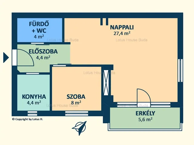 Kiadó lakás Budapest II. kerület, Szépilona 54 nm