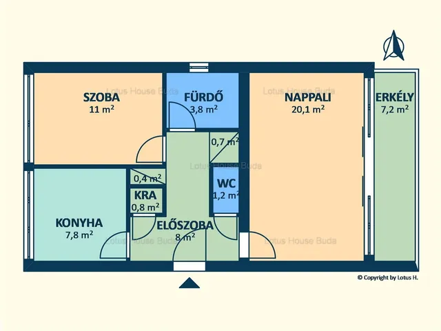 Kiadó lakás Budapest II. kerület, Zöldmál 55 nm