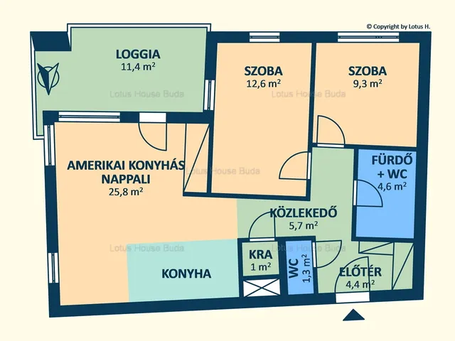 Eladó lakás Budapest XI. kerület, Albertfalva 65 nm