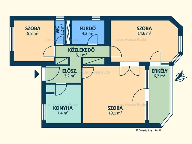 Eladó lakás Budapest XII. kerület, Kútvölgy 65 nm