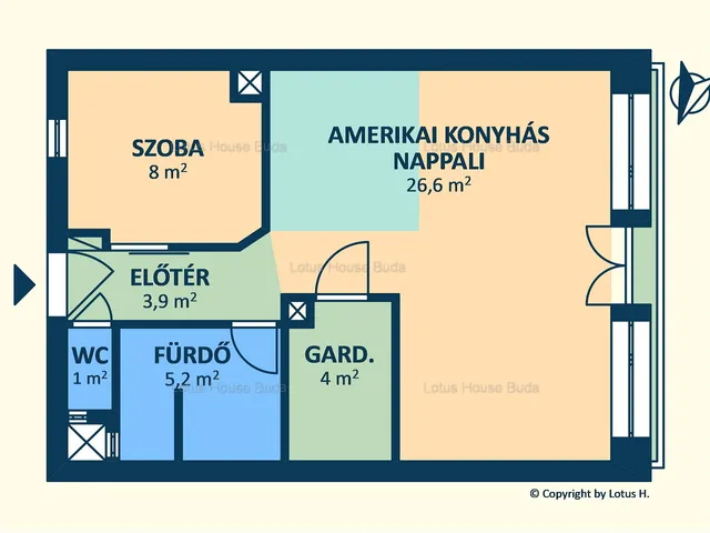 Kiadó lakás Budapest II. kerület, Szemlőhegy 49 nm