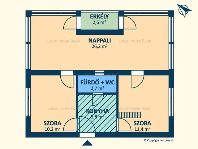 Kiadó lakás Budapest XI. kerület, Péterhegy 61 nm