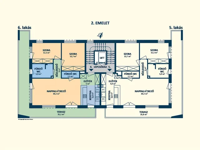 Kiadó lakás Budapest II. kerület, Szépilona, Tárogató út 6. 85 nm