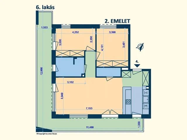 Kiadó lakás Budapest II. kerület, Szépilona, Tárogató út 6. 85 nm