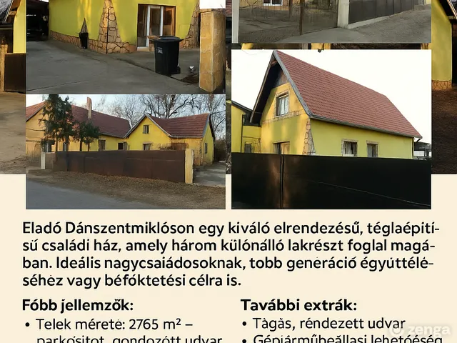 Eladó ház Dánszentmiklós 220 nm