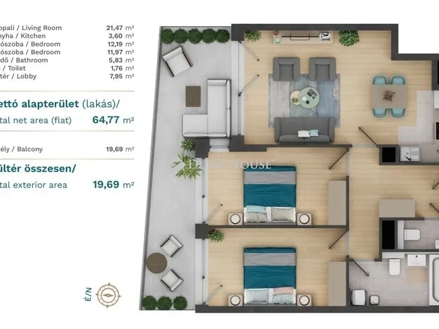 Eladó lakás Budapest XIII. kerület 74 nm