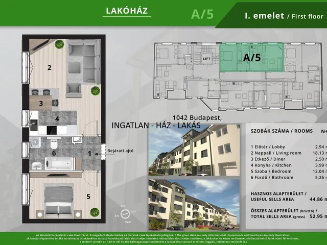 Eladó lakás Budapest IV. kerület 45 nm