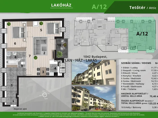 Eladó lakás Budapest IV. kerület 76 nm