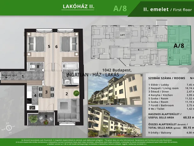 Eladó lakás Budapest IV. kerület 61 nm