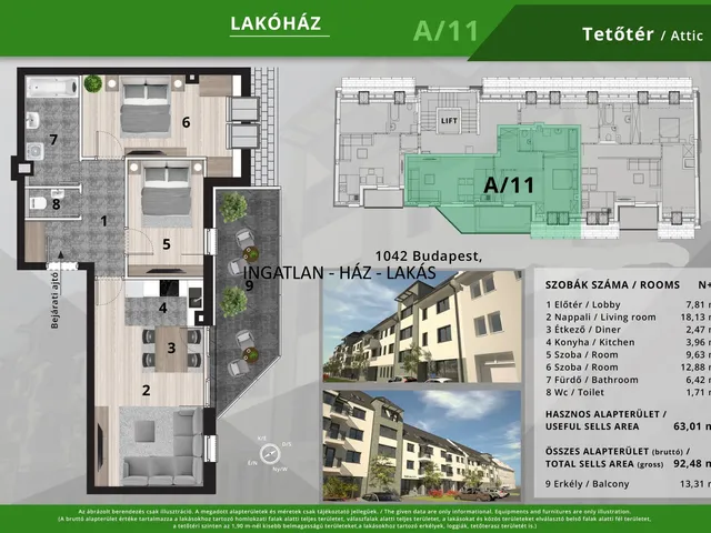 Eladó lakás Budapest IV. kerület 63 nm