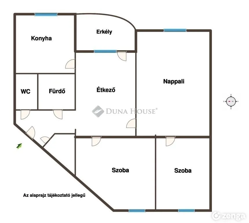 3 szobás lakás, 69 m²