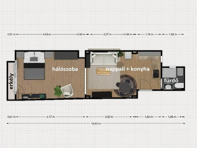 Kiadó lakás Budapest VIII. kerület 42 nm