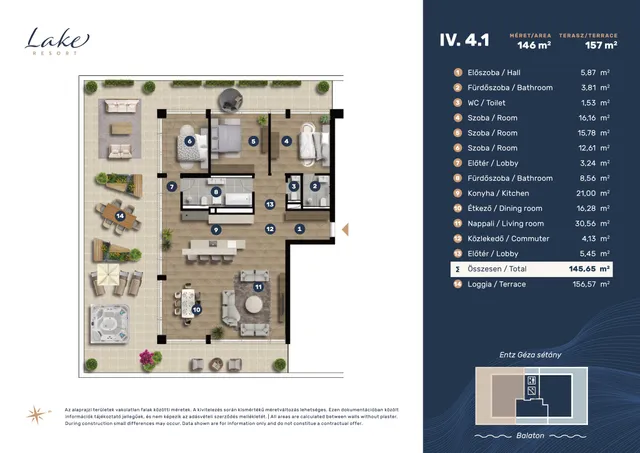 Eladó lakás Keszthely, Entz Géza sétány 11-13. 145 nm