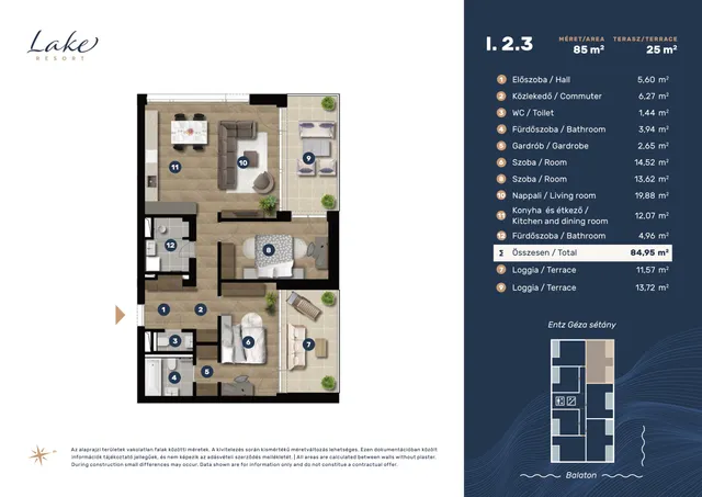 Eladó lakás Keszthely, Entz Géza sétány 11-13. 98 nm