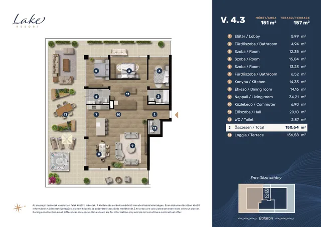 Eladó lakás Keszthely, Entz Géza sétány 11-13. 150 nm