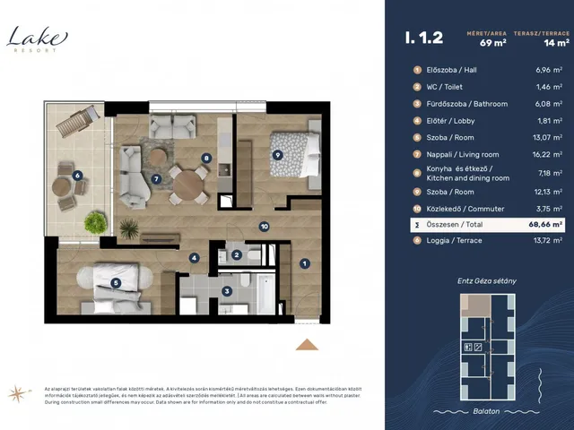 Eladó lakás Keszthely, Entz Géza sétány 11-13 75 nm