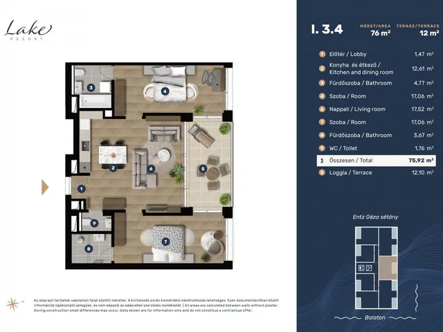 Eladó lakás Keszthely, Entz Géza sétány 11-13 82 nm
