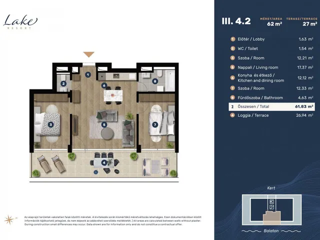 Eladó lakás Keszthely, Entz Géza sétány 11-13 75 nm