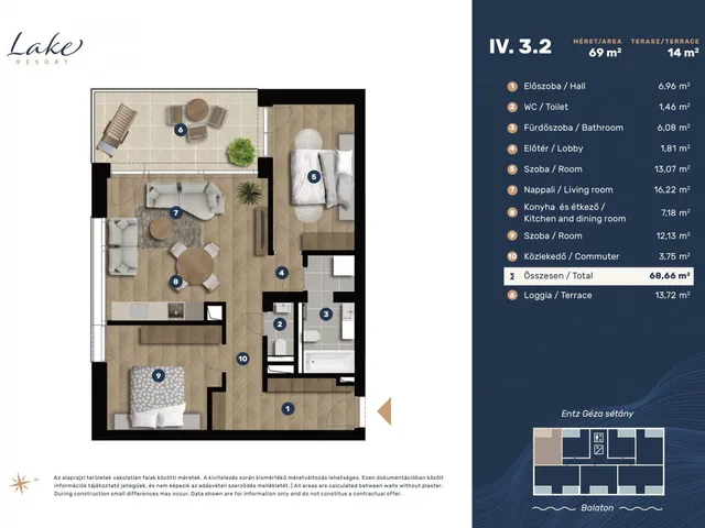 Eladó lakás Keszthely, Entz Géza sétány 11-13 75 nm