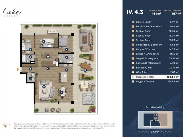 Eladó lakás Keszthely, Entz Géza sétány 11-13 150 nm