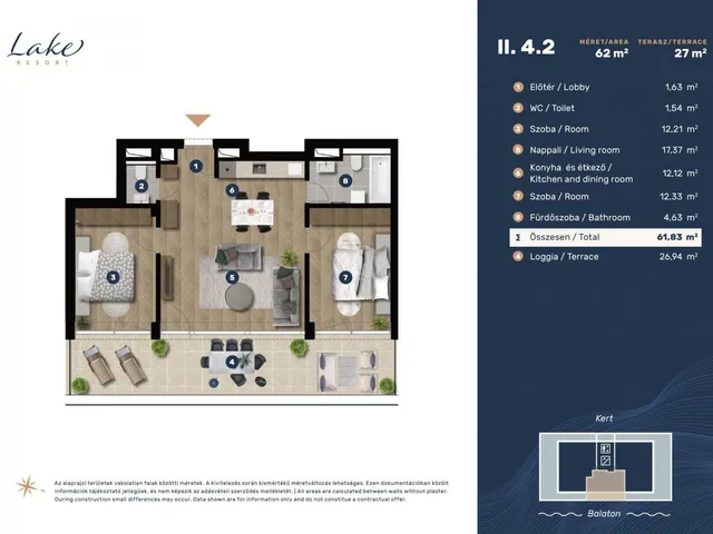 Eladó lakás Keszthely, Entz Géza sétány 11-13 75 nm