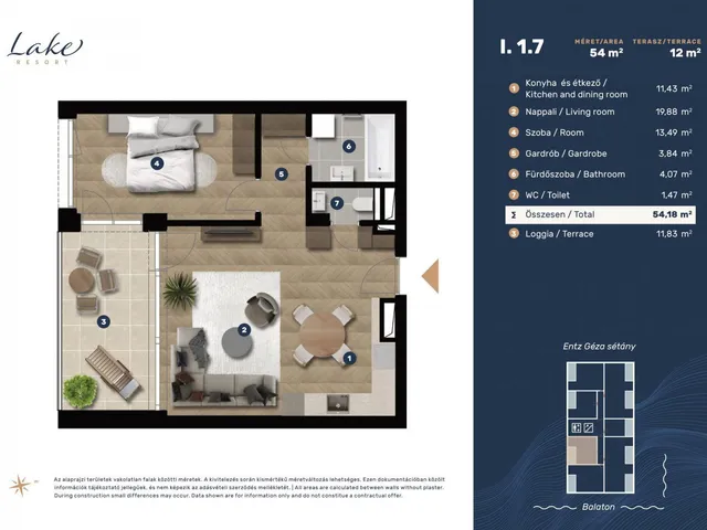 Eladó lakás Keszthely, Entz Géza sétány 11-13 60 nm