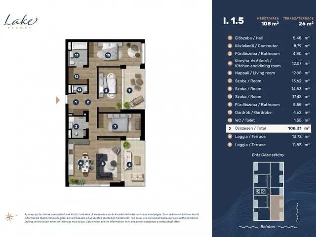 Eladó lakás Keszthely, Entz Géza sétány 11-13 121 nm