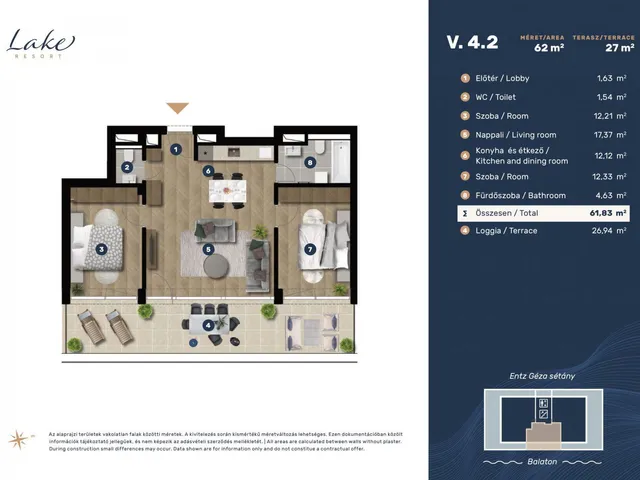 Eladó lakás Keszthely 62 nm