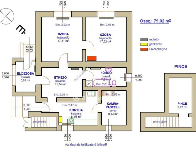 Eladó ház Tiszaszőlős 79 nm