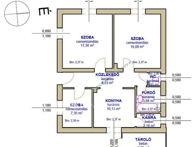 Eladó ház Tiszaszőlős 66 nm