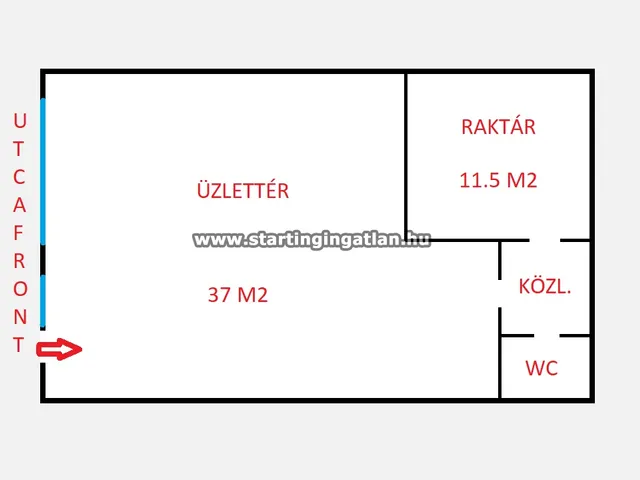 Kiadó kereskedelmi és ipari ingatlan Budapest IV. kerület 51 nm