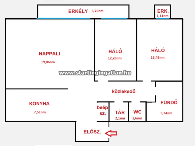 Eladó lakás Budapest XIII. kerület, Angyalföld 77 nm